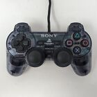 Sony PlayStation PS2 Controller OEM DualShock Clear Smoke Gray ICE Tested