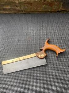 ANTIQUE ENGLISH BRASS BACKED DOVETAIL TENON SAW TAYLOR BROTHERS SHEFFIELD c1900.
