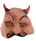 Devil Halloween Mask  Caucasian Curly Mustache