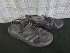 Skechers Shape Ups Womens Size 7.5 Black Leather Strap Sandals Used