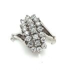 Large Waterfall Cocktail Bypass CUBIC ZIRCONIA Sterling Silver Ring ~NEW -Size 8