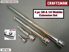 CRAFTSMAN HAND TOOLS 4pc 1/4 3/8 ratchet wrench WOBBLE socket extension set