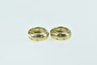 14K 15.1mm Diamond Inset Vintage Hoop Earrings Yellow Gold *44