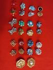 Lot of 13 Pairs Ladies' Vintage Clip-On Earrings - Mixed Styles