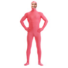 Full Body PINK Zentai Suit Men's Women's Spandex Halloween Open Face Costume NEW