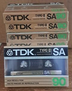 TDK SA 90 Type II High CrO2 Cassette Lot Of 8 Tape Factory Sealed 