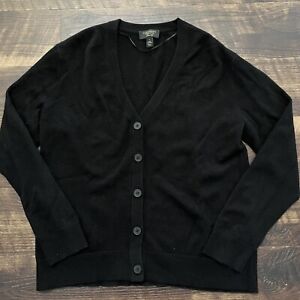 Charter Club Luxury 100% Cashmere Cardigan Sweater Black Size Large