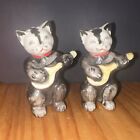 Vintage cats With banjos Salt And Pepper Shakers
