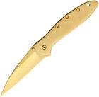 Kershaw Leek SpeedSafe A/O 24K Gold Plated Stainless Folding Pocket Knife 1660G