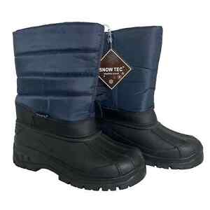 Snow Tec Snow Boots Weatherproof Blue Black Zip Up Women's Sz 11