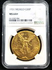1931 NGC MS 64+ Gold Fifty 50 Pesos Mexico #2619