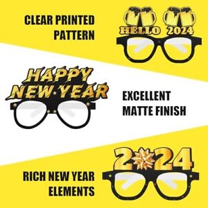 9PCS Happy New Year Glasses 2024, New Years Eve Party Supplies 2024, Happy New