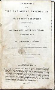 Narrative of the Exploring Expedition to Rocky Mountains in 1842 by Fremont 1845