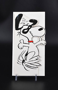 NOS VTG Hallmark Snoopy Peanuts Gallery Halloween Card Black White Die Cut 8