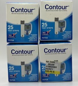 Lot of 5 Ascensia Contour Blood Glucose Test Strips 25 Count/Box Exp. 06/2023+