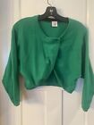 CAbi Piccolo Shrug Style #5008 Cropped Cardigan Sweater Size Med Green