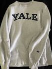 Yale University Champion Reverse Weave Sweatshirt Pullover Size Medium Grey
