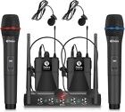 Microfonos Inalambricos PROFESIONALE Para Cantar Karaoke Con Receptor Fiesta NEW