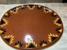Hoopa Native American Pottery Platter, signed by the artist, C: 1963