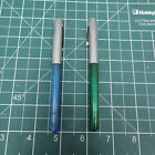 Vtg Sheaffer's Skrip Cartridge Fountain Pen Translucent Blue Green Chrome F Nib