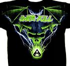 OVERKILL cd lgo BLUE BATWING SKULL ALL OVER Official TOUR SHIRT LAST SMALL OOP