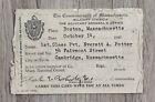 Vintage 1940 Commonwealth of Massachusetts Military ID Card Scarce