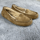 Ugg Women's Fur Lined Leather Slippers Size 7 7.5 Tan