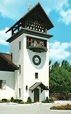 Postcard MI Frankenmuth Bavarian Inn Glockenspiel Tower Chrome Vintage PC H8190