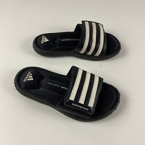 Rare Adidas SUPERSTAR 3G Slides Sandals Fitfoam Comfort Black G61950 Mens Sz 6