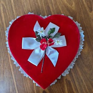Vintage 1961 Valentine Red Velvet Heart  Choc. Candy Box 1lb. **Original Owner**