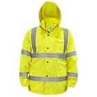 Class 3 High Visibility Reflective Waterproof Safety Hi Vis Hooded RAIN JACKET