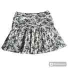 NWT Express Mini Pleated Skirt Floral Size Small White Gray