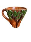 Handmade Tree Coffee Mug Pottery Brown Green Leaves Nature Gift Cup Signed