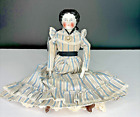 Vintage Antique Porcelain China Doll Head Arms Feet Brown Boots Blue Eyes 14