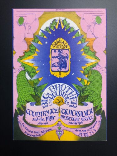 Original Handbill AOR-2.158 Big Brother/Janis Joplin California Hall 6/2-3/67