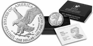 2021 W BURNISHED Unc American Silver Eagle Type 2 Coin OGP SOLD OUT  AT US MINT