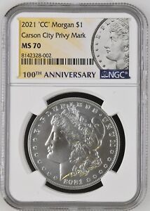 2021 CC NGC MS70 Morgan Silver Dollar Carson City Privy Exact Coin 28-002
