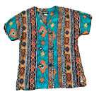 Vintage Michael B. Ltd. 8 Petite Aztec Print Short Sleeve Blazer Jacket 80s
