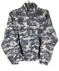 NEW Reebok Gray/White Camo Long Sleeve 1/2 Zip Up Windbreaker Jacket Womens M