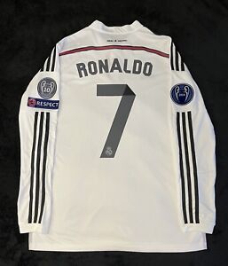 Cristiano Ronaldo #7 Small Home Long Sleeve Soccer Jersey Size 2014 Retro S