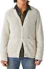 Lucky Brand Men's Welter Weight Cardigan Sweater Straw Heather Large