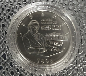 1993-W James Madison Bill of Rights Commemorative Silver Half Dollar BU, W/ CASE