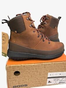 $150 BOGS Freedom Trail Lace Waterproof Leather Boots Sz 7,7.5,8,8.5,13 Brown