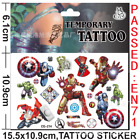 5/10X Kids Avengers Spider Temporary Tattoos Sticker Party LOOT Bag Fillers Boys