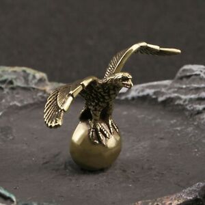 Solid Brass Eagle Figurine  Small Statue Home Ornaments Animal Figurines Gift