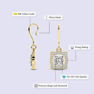 IGI Certified Lab Created Diamond Earrings 14K or 18K Gold Whimsy Drop Earrings