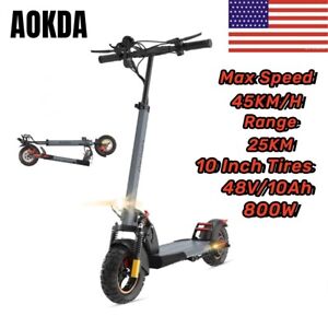 AOKDA Adult Foldable Electric Scooter 10Ah Safe Urban Commuter Long Range 800W