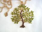Betsey Johnson Gold Chain Light Green Crystal Tree of Life Necklace Willow