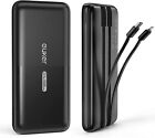 Euker Portable Charger with Built in Cables, 10000mAh Ultra Slim Power Bank