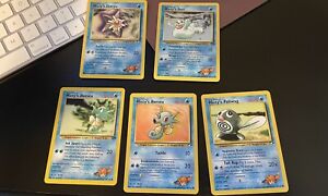 Lot of 5 Gym Challenge/Heroes 1st Edition Gym Leader Pokemon TCG Cards - Lot #34